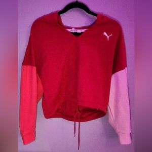 Two Toned Adjustable Cropped Hoodie